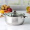 5qt Round Stainless-Steel Dutch Oven with Tempered Glass Lid and Oven Safe for All Cooktops